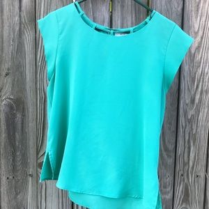 Teal “Mine” Brand Blouse with neckline detail